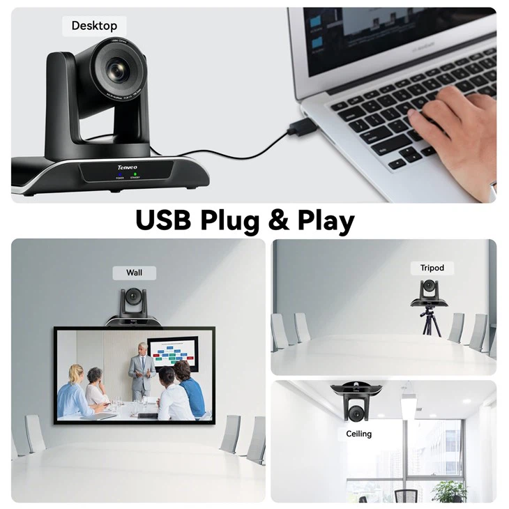 Conference Equipment HDMI Video PTZ Camera 10X Optical Zoom