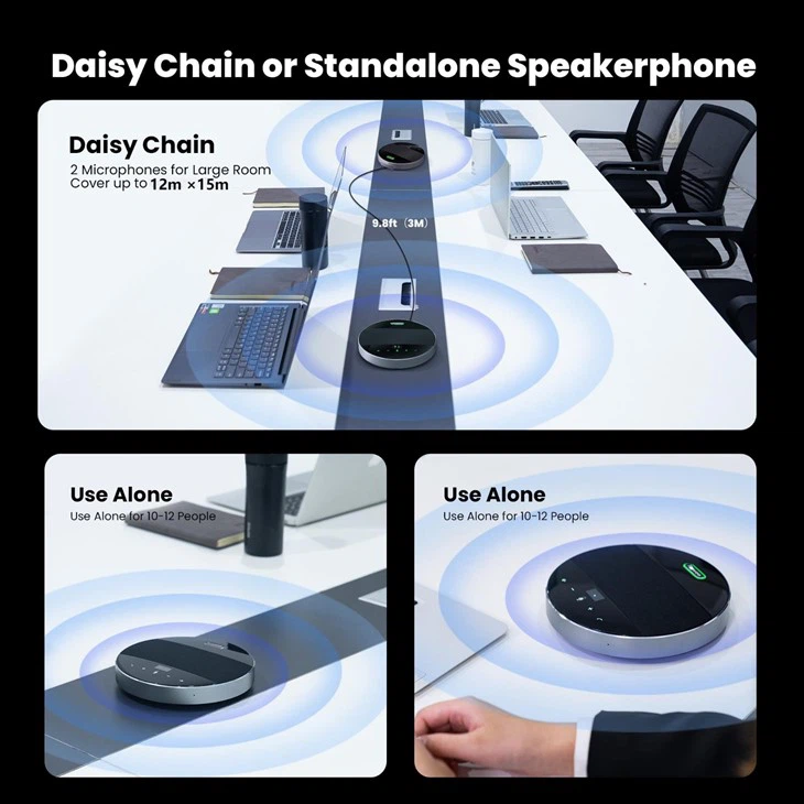 Conference Microphone Speakerphone For Large Conference Zoom Omnidirectional Daisy Chain