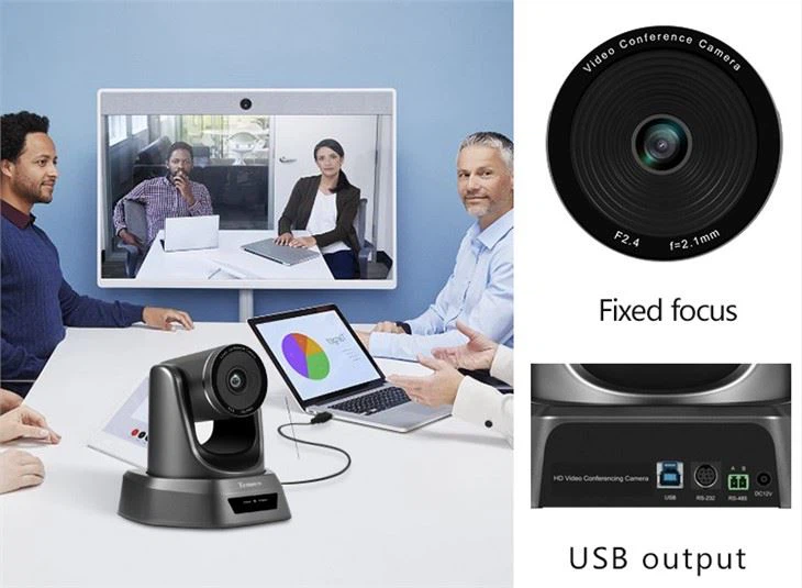 HD1080P Video Conferencing Camera USB Plug and Play IR Remote Control for Church, Education and Business